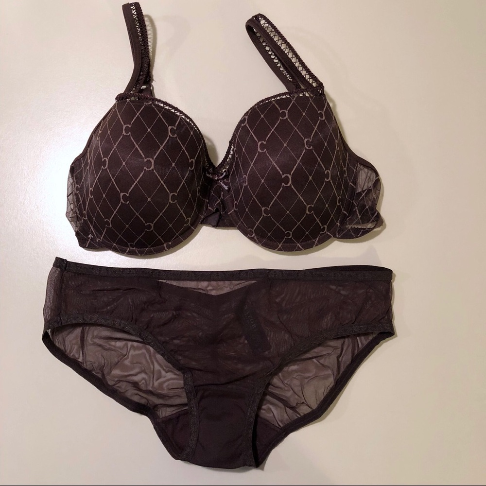 CHANTELLE Brown Bra (32DD) & Natori Panty (Med)